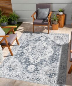 TOPICK Waschbarer Orientalischer Teppich 180x270cm Antibakteriell für Wohn- und Schlafzimmer OEKO-TEX