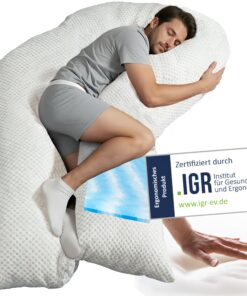 Traumreiter Orthopädisches Nackenkissen, ergonomisch für Seitenschläfer Männer, Memory Foam, XXL PRO, Full Body Builder,