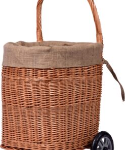 Dobar® praktischer Kaminholzkorb aus geschälter Weide - ideales Sortiment für Outdoor-Ausbeute - 40 cm