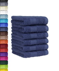 BaSaTex - 6er Pack Handtücher für Gäste - weiche Baumwolle, Aufhängeschlaufe, 30x50 cm, Öko-Tex Standard 100 Zertifizier