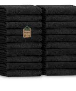 NatureMark Gästetücher – Weich, saugfähig und pflegeleicht – Schwarz OEKO-TEX STANDARD 100 – Für Bad, Gäste & Spa – 20er