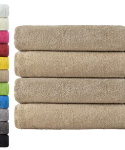 NatureMark 4er Pack Duschtücher - Sand/Beige - 100% Baumwolle OEKO-TEX - Landschaftliche Badezimmer Schönheit