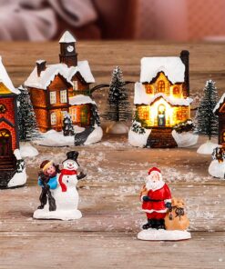 Spetebo LED Weihnachtsstadt - 11-teiliges Set - 5 warmweiße LED - perfekt für Familien - ideales Weihnachtsdekoration -