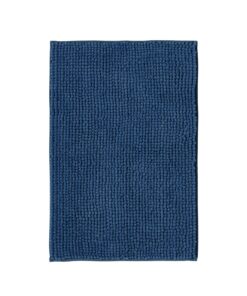 Decomira rutschfest Badematte | Waschbar Chenille Badezimmer-Teppich Set | Blau 50x80 cm OEKO-TEX
