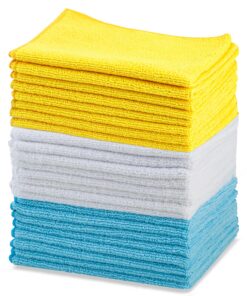 Amazon Basics Reinigungstuch - Mikrofaser, 30 x 41 cm, 24 Stück, 40.5 cm x 30.5 cm, Mehrfarbig