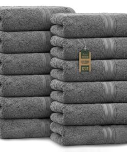 NatureMark Gästetücher - Oeko-Tex Zertifiziert, weich und saugfähig – Für Bad, Gäste & Spa – Anthrazit/Grau OEKO-TEX STA