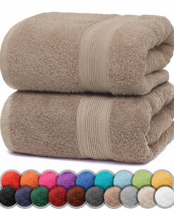 NatureMark 2er Pack DUSCHTÜCHER Premium Qualität & OEKO-TEX STANDARD 100 Farbe: Sand/Beige Doppelpack für Dusche & Hand