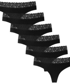 INNERSY String Tanga für Damen |Sexy Spitze Unterwäsche| Baumwollunterhosen| OEKO-TEX| 6er Pack