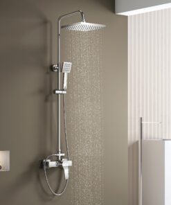 KOMIRO Duschset Regendusche Einhebelmischer-Brausearmatur | KOMIRO Verstellbare Brausestange Duschsystem | KOMIRO Quadr