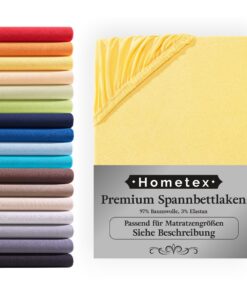 Premium Boxspringbett Spannbettlaken für Matratzen bis 35cm, Oeko-TEX Made IN Green, Matratzenbis35cm Maisgelb