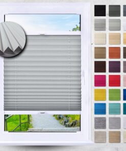 DECOOR Plissee Faltrollo Breite 25-119 cm Höhe 120-219 cm 24 Farben Sichtschutz für Fenster und Tür Sonnenschutz Bohren