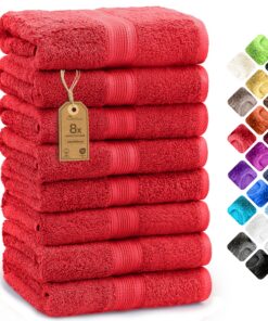 NatureMark Frottier-Handtücher 8er-Pack (50 x 100 cm) – 100% Baumwolle