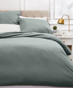 Amazon Basics Deluxe-Bettwäsche-Set - Mikrofaser, 240x220cm, Dunkelgrau, Geometrisch, OEKO-TEX MADE IN GREEN | Amazon B