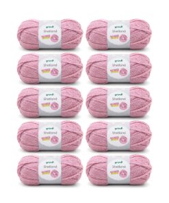 Gründl Wolle Shetland Rose Melange - Weich und wärmend für den Winter - 10 Knäuel 100 g / 170 m - Nadelstärke 7-8 - OEKO