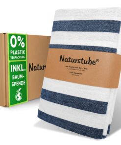 Saugstarke-Baumwoll-Geschirrtücher-Set-100-prozentiger-Baumwolle-weiß-blau-kariert-50x65cm | Nachhaltige-Baumwoll-Gesch