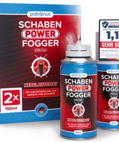 Patronus Schaben Power Fogger - 2x 150ml - effektiver Vernebler zur Schabenabwehr - ideal für kleine Verstecke - Sofortw