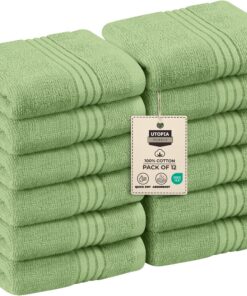 Utopia Prämie Handtücher Baumwolle 700 g/m² extra weiche 12er Pack Salbeigrün