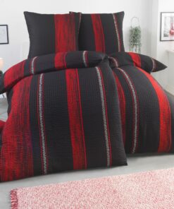 FELLANO 4-teilige ÖkoTex-Zertifizierte Seersucker Bettwäsche für Allergiker (Design 2) 135x200 & 80x80 | ideal für das S