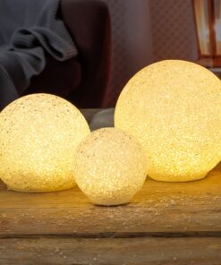Spetebo LED Leuchtkugel warm weiß - Weihnachten Dekoration - Batterie betrieben - 3er Set 8/12/15 cm - Lichterball Kugel