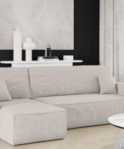 Kaiser Möbel Schlafsofa mit Bettkasten Beige Links Freistehend Modern Design