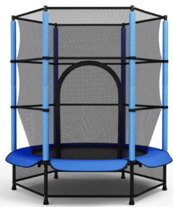 Kinder Trampolin Outdoor Ø140cm mit Sicherheitsnetz für Training & Unterhaltung Indoor Trampolin für Kinder mit Sicherhe