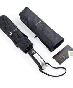 Nex|trip Regenschirm Sturmfest - Taschenschirm leicht für Damen & Herren - Schwarz