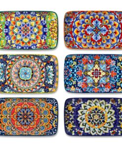vancasso SIMI Porzellan Servierplatten Rechteckig 6er Set 22x13cm Böhmisch