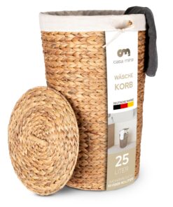 Casa Mina® Wäschekorb mit Deckel | Atmungsaktiver Wäschekorb für Ihr Kleiderpapier I Robuster Wäschesammler mit Griffen
