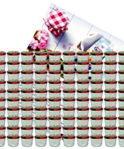 MamboCat Sturzglas 230 ml Marmeladenglas 100er Set Einmachglas mit Rezeptheft & Diamant-Zucker
