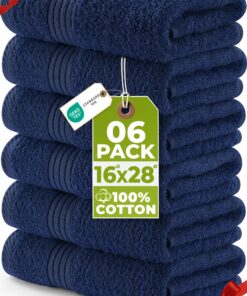 Utopia TOWELEN - Premium 100% gekämmt Baumwoll Handtücher - ultraweich und sehr saugfähig (6er-Pack, Marineblau) OEKO-TE