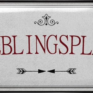 LANOLU Lieblingsplatz Schild Outdoor - LIEBLINGSPLATZ SCHILD Garten - Vintage Metal Retro Deko Schilder 17x34 cm