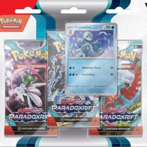 Pokémon-Sammelkartenspiel: 3er-Pack (Cryospino) Karmesin & Purpur – Paradoxrift | Holografische Karte | Perfekt fürPokém