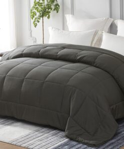 Atmungsaktive und weiche 4-Jahreszeiten-Bettdecke 155x220 cm Dunkelgrau | OEKO-TEX STANDARD 100 Dunkelgrau 155x220 cm 4