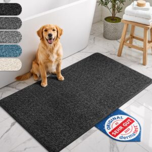 Bodenständig® Badematte schwarz rutschfest waschbar – saugstark & hygienisch – für Dusche & Bad – schnelltrocknend 60x11