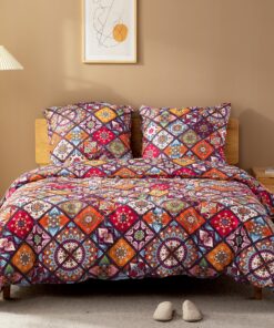 ATsense Bettwäsche Böhmen Paisley 135x200 Baumwolle Super Weich OEKO-TEX_standard_100 4-teiliges Set mit Reißverschluss