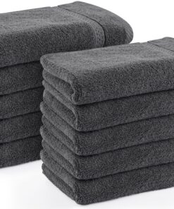 Utopia Towels Gästehandtücher – 10er Pack 30×50 cm, 100% Baumwolle, weich & saugfähig mit Aufhängeschlaufe (Grau)
