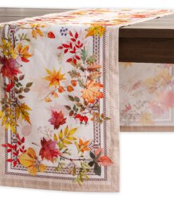 Maison d' Hermine Tischläufer, 100 % Baumwolle, waschbar, für Zuhause, Geschenke für Muttertag, Amarante, 37 x 180 cm OE