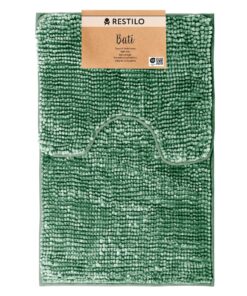 RESTILO Badematte Toilettenmatte Set rutschfest Bati Grün 50x80 40x50 cm für Badegäste