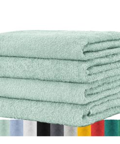 BaSaTex Handtuch-Set 4er-Pack – weiche Frottee-Baumwolle mit Aufhängeschlaufe, saugfähig – 50×100 cm, OEKO-TEX STANDARD