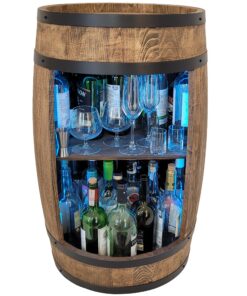 weeco Weinfass als Weinregal - LED RGB Leuchten Barschrank Hausbar für Wohnzimmer