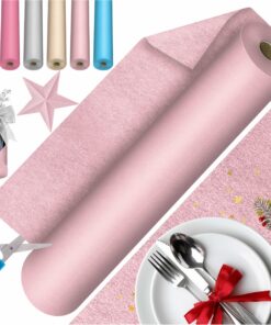 KESSER® Vlies Tischläufer Modern Rosé Gold | Abwaschbar, Wasserabweisend & Wetterfest für Feierlichkeiten | Hochzeitstis