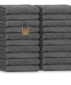 NatureMark Gästetücher - Soft, absorbent und easy-care - Für Bad und Gäste - Anthrazit Grau OEKO-TEX STANDARD 100 Natu