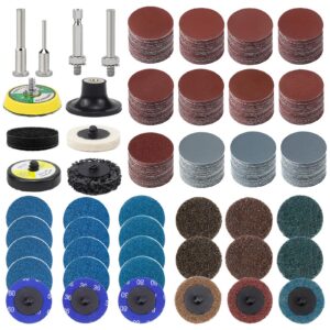 300 Stück Schleifscheiben Set für Bohrer und Schleifmaschinen mit 3mm und 6mm Schaftträgerplatte und 2 Zoll Roll Lock Sc