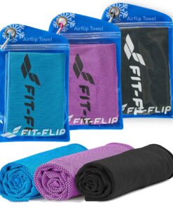Fit-Flip Kühltuch 3er Set – kühlendes Handtuch für Fitness und Sport – Airflip Kühltücher mit Kühlfunktion