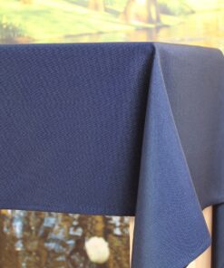 KAMACA Moderne Tischdecke für innen und außen - schmutzabweisend, knitterfrei, unifarben (Marine) 130x160 cm KAMACA Sc