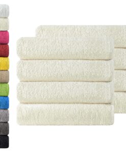 NatureMark Frottier-Handtücher – 8er Spar-Pack, 50 x 100 cm, 100% Baumwolle, OEKO-TEX STANDARD 100 (Naturweiß)