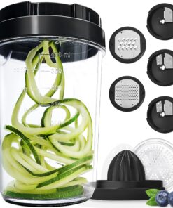 Spiralschneider Gemüse 8-in-1 mit Behälter für Zucchini Spaghetti & Gemüsespaghetti