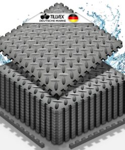 tillvex® Pool Bodenschutzmatte – 12 Stück | Wärmeisolierend & weich | Stoßdämpfend & rutschfest Bodenschutz-Unterlage