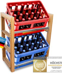 Dimono® Bambus Getränkekistenregal für 2 Kisten - nachhaltig, stabil & platzsparend