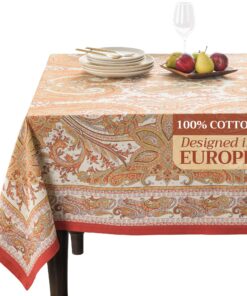 Maison d'Hermine du Kaschmir Tischdecke Oeko-Tex, 100% Baumwolle, Mehrfarbig Größe 54x54 Zoll